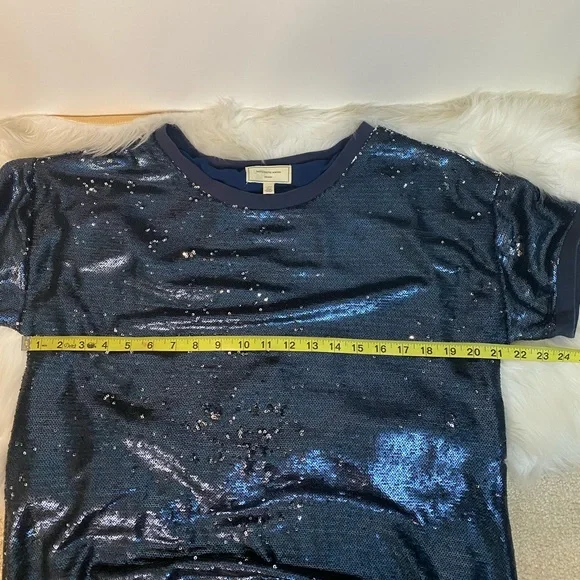 LAST CALL BEFORE DONATION: Anthropologie Moulinette Sours Navy Sequin Midi Dress - Picture 11 of 11